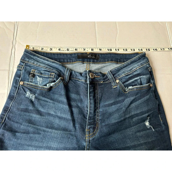 Kancan Mid Rise Ankle Skinny Jeans Size 11/29 Dark Wash Raw Hem KC8396D - Picture 6 of 11